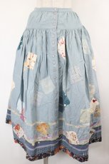 画像1: PINK HOUSE / パッチワークスカート  サックス I-26-08-03-107-LO-SK-SA-ZI (1)