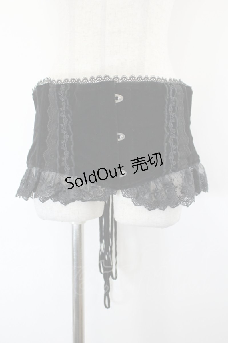 画像1: ATELIER PIERROT / Adenophora アデノフォラ ベロアコルセット 2 黒 I-26-08-03-112-EL-TO-TE-ZI (1)