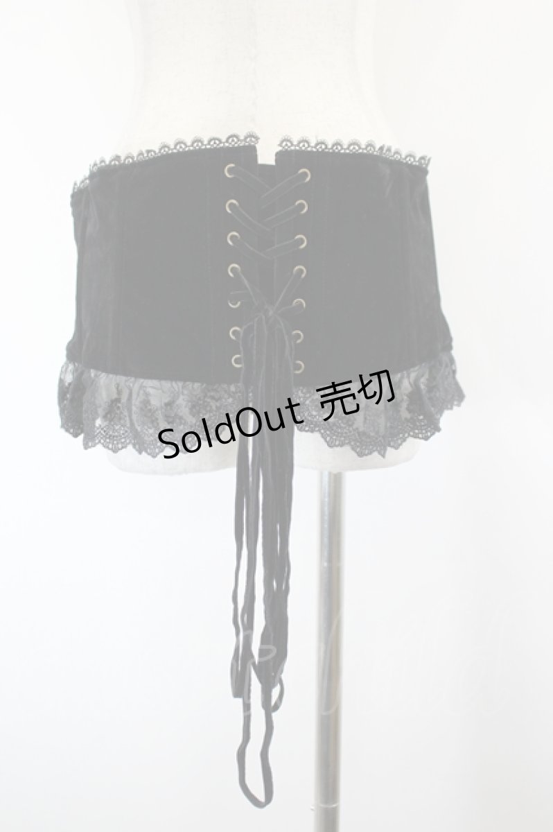 画像2: ATELIER PIERROT / Adenophora アデノフォラ ベロアコルセット 2 黒 I-26-08-03-112-EL-TO-TE-ZI (2)