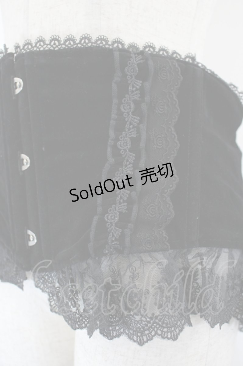 画像3: ATELIER PIERROT / Adenophora アデノフォラ ベロアコルセット 2 黒 I-26-08-03-112-EL-TO-TE-ZI (3)