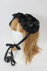 画像1: ATELIER PIERROT / Adenophora アデノフォラ ベロアヘッドドレス  黒 I-26-08-03-122-EL-ZA-TE-ZI (1)