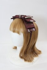画像1: Royal Princess Alice / Dark Alice Tea Party・まくらくらまコラボカチューシャ  ボルドー I-26-08-03-123-LO-AC-TE-ZI (1)