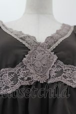 画像4: axes femme / ラッフルスリーブシフォンチュニック M ブラウン I-26-08-06-036-AX-TO-SA-ZI (4)