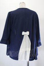画像2: axes femme / BACKデザインカーディガン M ネイビー I-26-08-06-039-AX-TO-SA-ZI (2)