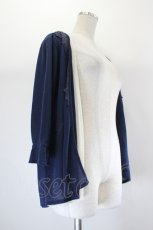 画像3: axes femme / BACKデザインカーディガン M ネイビー I-26-08-06-039-AX-TO-SA-ZI (3)