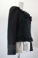 画像3: BPN / 薔薇モチーフ&レースアップジャケット M ブラック I-26-08-06-055-GO-JA-SA-ZI (3)