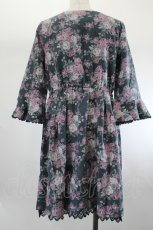 画像2: axes femme POETIQUE / ローズ起毛ワンピース M グリーン I-26-08-06-064-AX-OP-SA-ZI (2)