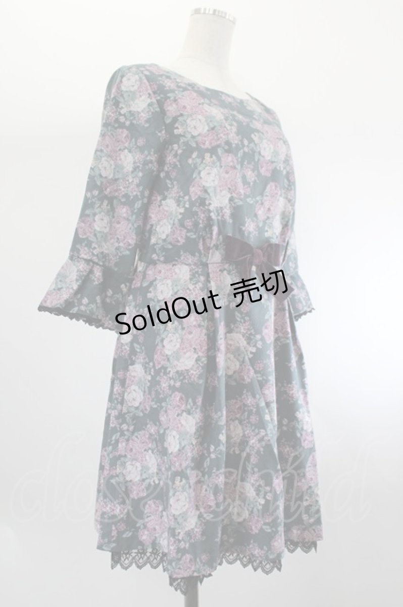 画像3: axes femme POETIQUE / ローズ起毛ワンピース M グリーン I-26-08-06-064-AX-OP-SA-ZI (3)