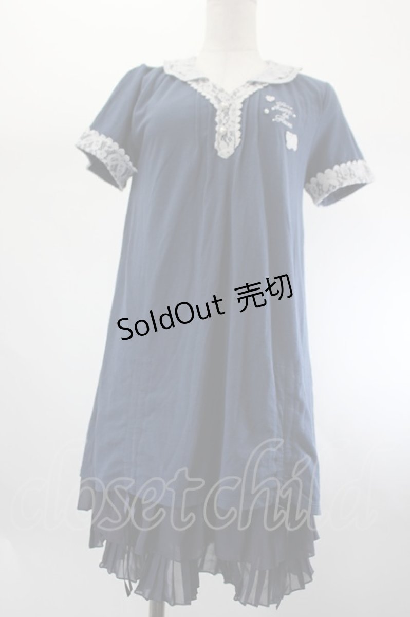 画像1: axes femme / ポロシャツチュニックワンピース M ネイビー I-26-08-06-065-AX-OP-SA-ZI (1)