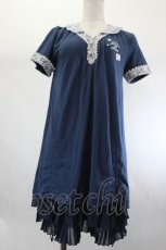画像1: axes femme / ポロシャツチュニックワンピース M ネイビー I-26-08-06-065-AX-OP-SA-ZI (1)