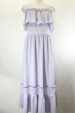 画像1: axes femme POETIQUE / オフショルフリルロングワンピース  ラベンダー I-26-08-06-071-AX-OP-TE-ZI (1)