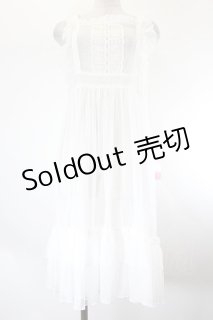 Chalmiere / ドットチュールエプロン 白 I-26-08-06-073-AX-OP-TE-ZI