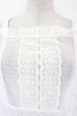画像4: Chalmiere / ドットチュールエプロン  白 I-26-08-06-073-AX-OP-TE-ZI (4)