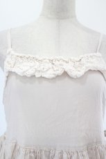 画像4: Perla nell' ostrica / バラトーションレース付きキャミワンピース  ピンク I-26-08-06-080-LO-OP-SA-ZI (4)