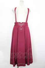 画像1: axes femme / カードル刺繍サス付タックスカート  ワイン I-26-08-06-108-AX-SK-TE-ZI (1)