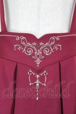 画像3: axes femme / カードル刺繍サス付タックスカート  ワイン I-26-08-06-108-AX-SK-TE-ZI (3)