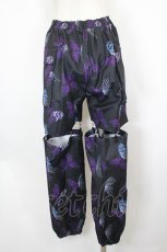 画像2: ACDC RAG / アンデッドバタフライカーゴパンツ  黒Ｘ紫 I-26-08-06-113-PU-PA-SA-ZI (2)