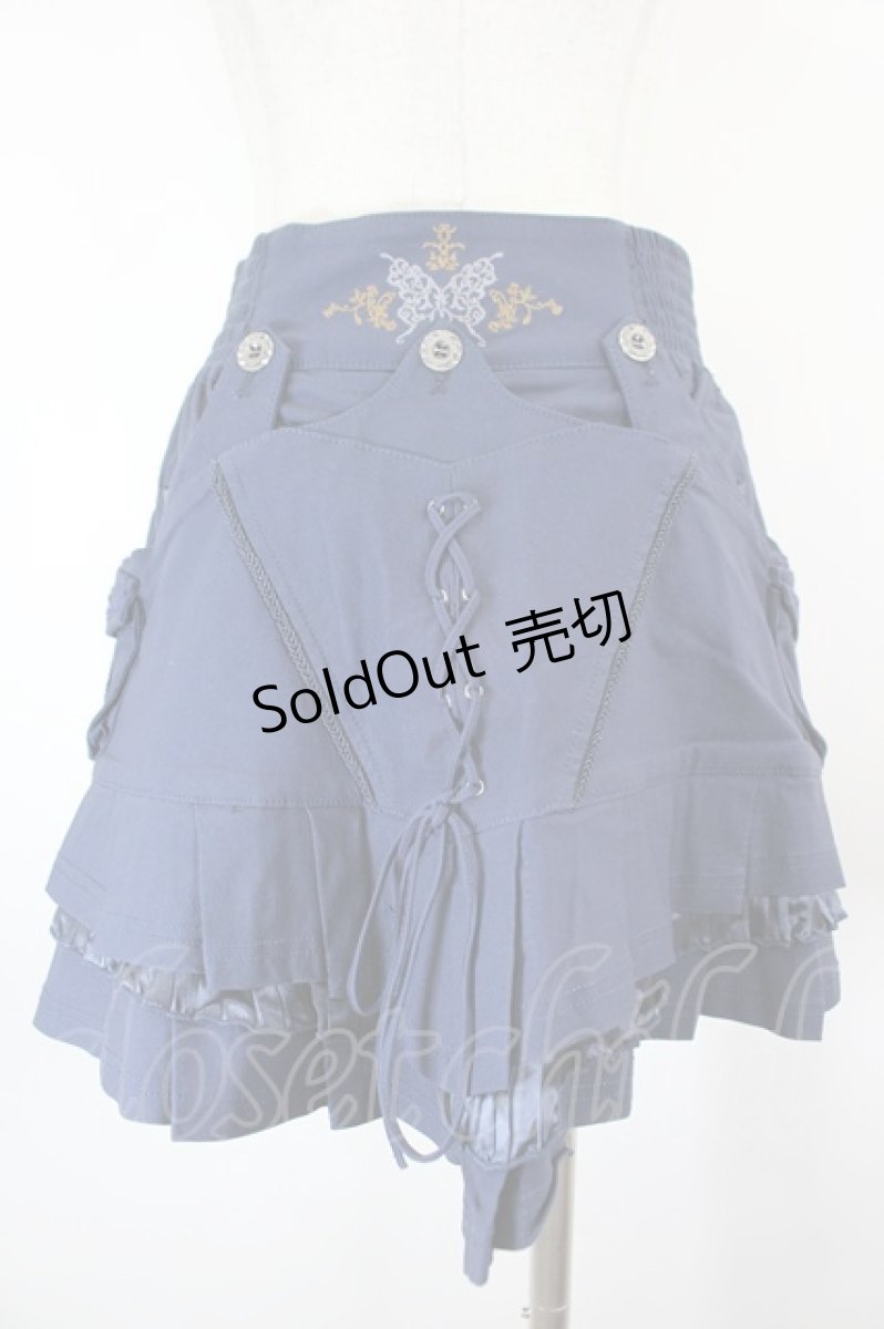 画像2: Ozz oneste / チャイナ風ポケットフラップ付ショートパンツ  ネイビー I-26-08-06-114-OO-PA-SA-ZI (2)