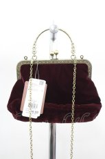 画像2: axes femme / リボンローズ刺繍ポシェット  ワイン I-26-08-06-122-AX-BG-TE-ZI (2)
