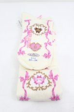 画像2: BABY,THE STARS SHINE BRIGHT / くみゃちゃんの Ribbon Ribbon C’est Bon Belle Journee柄オーバーニーソックス  生成り I-26-08-06-130-BA-ZA-SA-ZI (2)