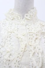 画像4: Jane Marple / フラワーレースノースリーブブラウス  生成り I-26-08-06-002-JM-BL-SA-ZI (4)
