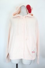 画像1: PINK HOUSE / PINK HOUSE×HELLO KITTY ネコ耳付きフードカーディガン  ピンクＸ赤 I-26-08-07-036-LO-TO-SA-ZI (1)