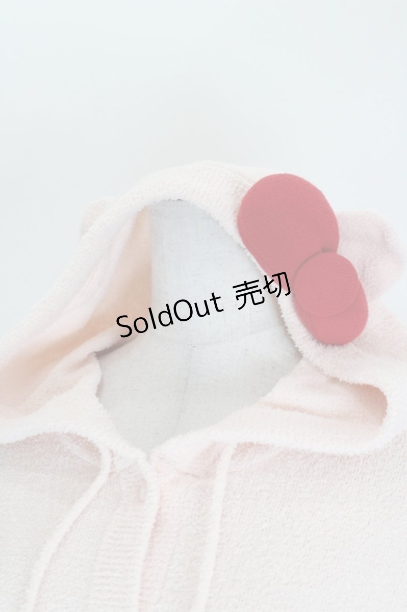 画像3: PINK HOUSE / PINK HOUSE×HELLO KITTY ネコ耳付きフードカーディガン  ピンクＸ赤 I-26-08-07-036-LO-TO-SA-ZI (3)