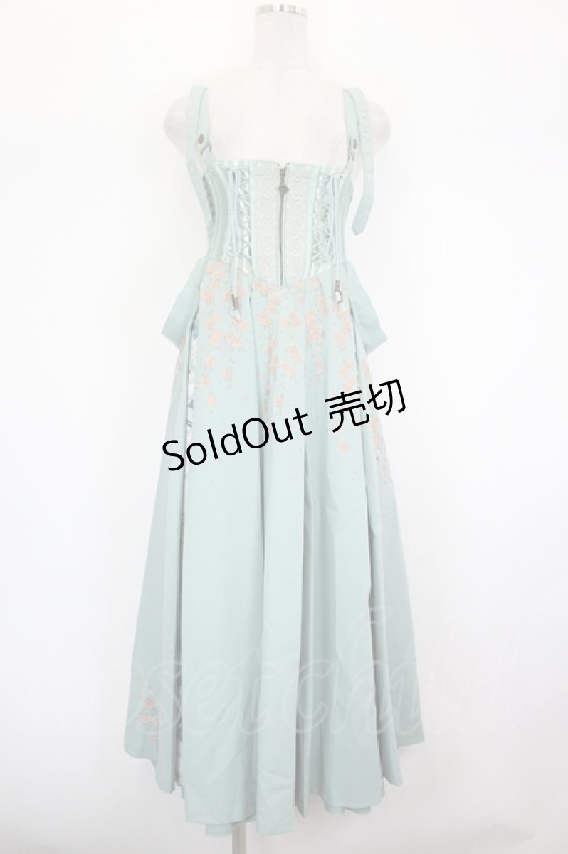 画像1: Ozz oneste /  枝垂れ桜刺繍袴スカート  ミント I-26-08-07-087-OO-SK-TE-ZI (1)