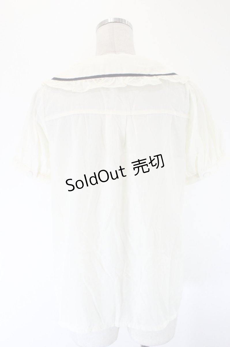 画像2: axes femme POETIQUE / 襟刺繍ピンタックブラウス M アイボリー I-26-08-07-010-AX-BL-TE-ZI (2)