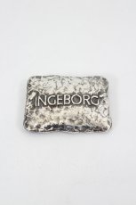 画像1: INGEBORG / ロゴスクエアバレッタ  シルバー I-26-08-07-120-LO-AC-SA-ZI (1)