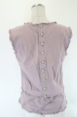 画像2: INGEBORG / 胸元リボン&裾ナナメフリルノースリーブブラウス  ピンクパープル I-26-08-07-014-LO-BL-SA-ZI (2)