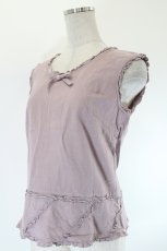 画像3: INGEBORG / 胸元リボン&裾ナナメフリルノースリーブブラウス  ピンクパープル I-26-08-07-014-LO-BL-SA-ZI (3)