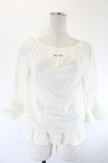 画像1: INGEBORG / ロゴ刺繍ドビードットブラウス  アイボリー I-26-08-07-018-LO-BL-SA-ZI (1)