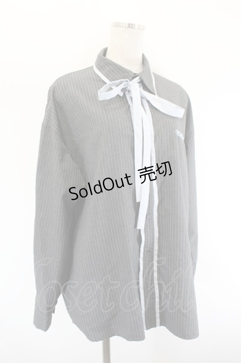 画像3: MILKBOY / PIN STRIPE SHIRTS  グレー I-26-08-09-028-MB-TS-TE-ZI (3)
