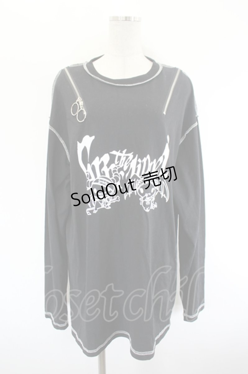 画像1: Grrr the Lipper / LloromannicコラボロングスリーブTシャツ  黒 I-26-08-09-029-PU-BL-TE-ZI (1)
