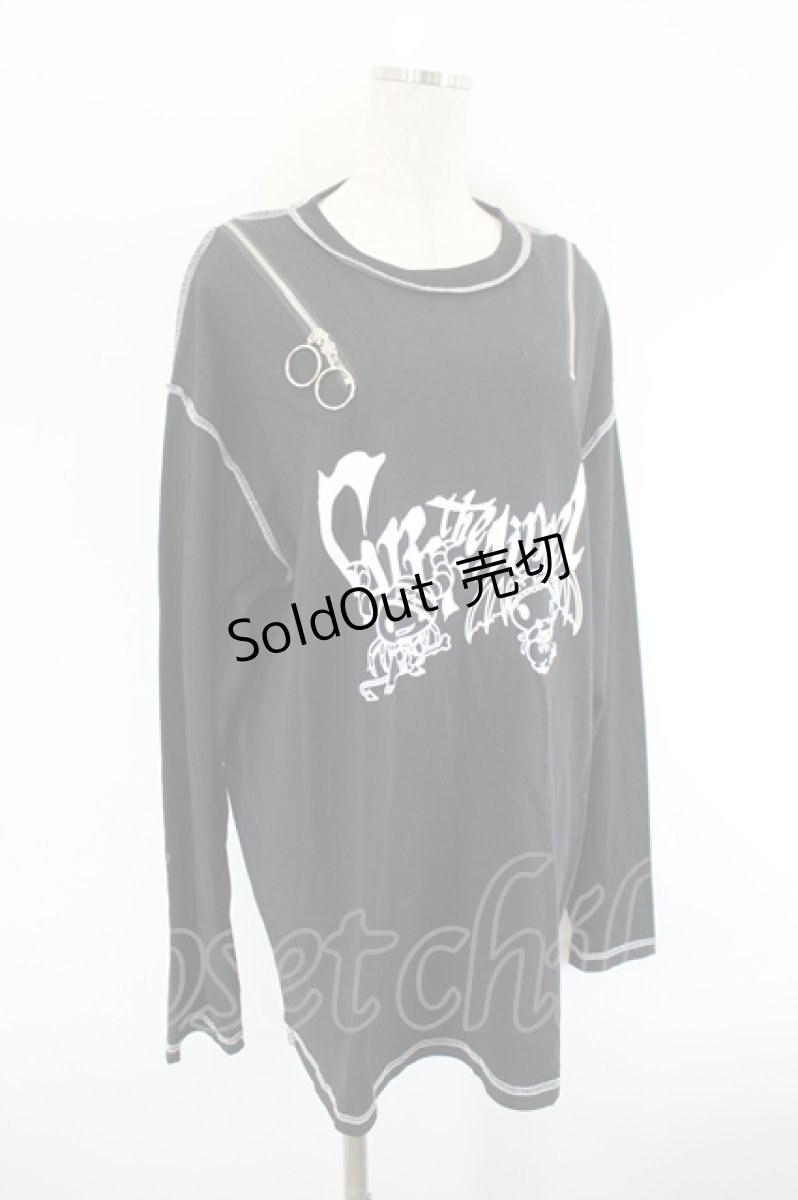 画像3: Grrr the Lipper / LloromannicコラボロングスリーブTシャツ  黒 I-26-08-09-029-PU-BL-TE-ZI (3)