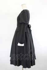 画像2: Nana Riot / ハート刺繍ジャケット重ねワンピース  黒Ｘ白 I-26-08-09-034-LO-OP-SA-ZI (2)