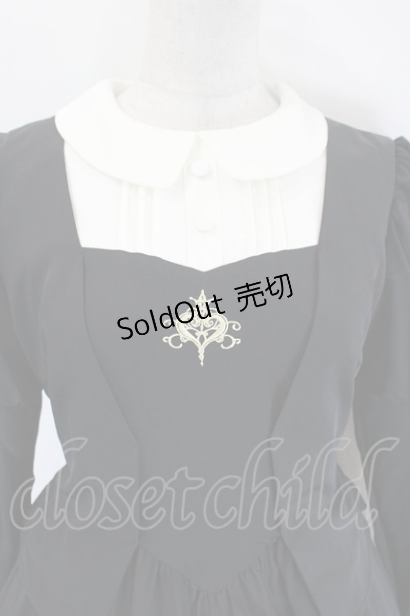画像5: Nana Riot / ハート刺繍ジャケット重ねワンピース  黒Ｘ白 I-26-08-09-034-LO-OP-SA-ZI (5)