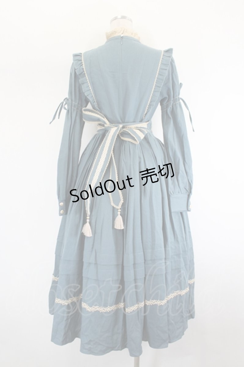 画像3: 仲夏物語 / サイド刺繍長袖ワンピース S 青 I-26-08-09-037-LO-OP-SA-ZI (3)