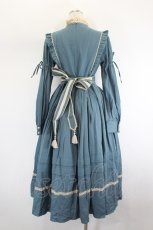 画像3: 仲夏物語 / サイド刺繍長袖ワンピース S 青 I-26-08-09-037-LO-OP-SA-ZI (3)