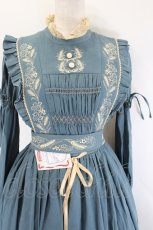 画像5: 仲夏物語 / サイド刺繍長袖ワンピース S 青 I-26-08-09-037-LO-OP-SA-ZI (5)