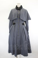 画像1: Forest Wardrobe 森林衣樹 / ケープデザイン長袖ワンピース M グレーＸ黒 I-26-08-09-040-LO-OP-SA-ZI (1)