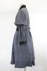 画像2: Forest Wardrobe 森林衣樹 / ケープデザイン長袖ワンピース M グレーＸ黒 I-26-08-09-040-LO-OP-SA-ZI (2)