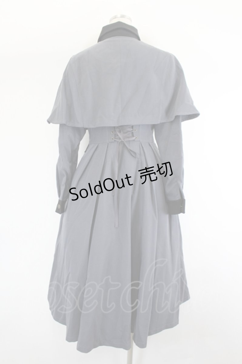 画像3: Forest Wardrobe 森林衣樹 / ケープデザイン長袖ワンピース M グレーＸ黒 I-26-08-09-040-LO-OP-SA-ZI (3)