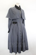 画像4: Forest Wardrobe 森林衣樹 / ケープデザイン長袖ワンピース M グレーＸ黒 I-26-08-09-040-LO-OP-SA-ZI (4)