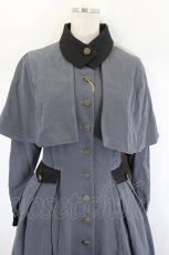 画像5: Forest Wardrobe 森林衣樹 / ケープデザイン長袖ワンピース M グレーＸ黒 I-26-08-09-040-LO-OP-SA-ZI (5)