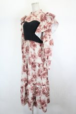 画像2: axes femme / グラデーションローズ柄ワンピース  ブラウンＸ黒 I-26-08-09-071-AX-OP-SA-ZI (2)