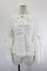 画像1: Dream Lolita / リボンブローチ付き長袖ブラウス M 白 I-26-08-09-009-LO-BL-SA-ZI (1)