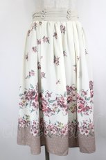 画像1: axes femme / 花柄×ドットスカート  白Ｘピンク I-26-08-09-076-AX-SK-SA-ZI (1)