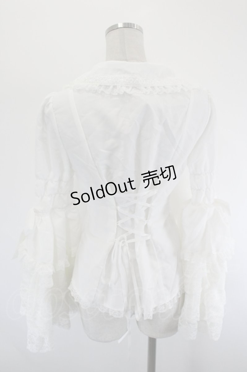 画像2: Dream Lolita / リボンブローチ付き長袖ブラウス M 白 I-26-08-09-009-LO-BL-SA-ZI (2)